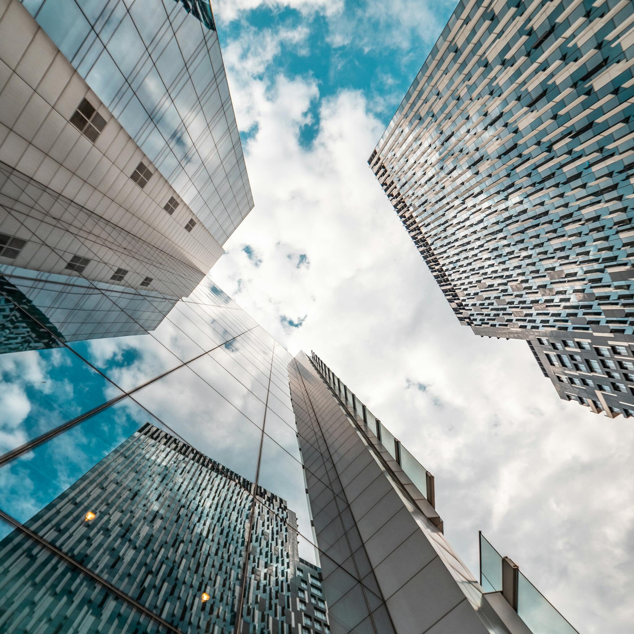 Low-Angle Photography of Glass Buildings